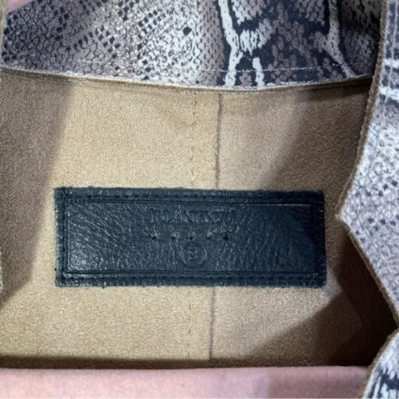 Anthropologie BLANKNYC faux snake skin suede coat Size S Color Black/Tan